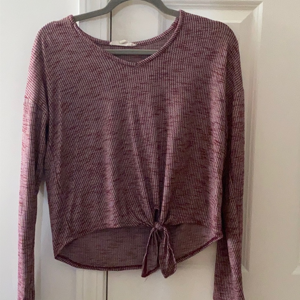 Pink Republic red and white tie long sleeve XS